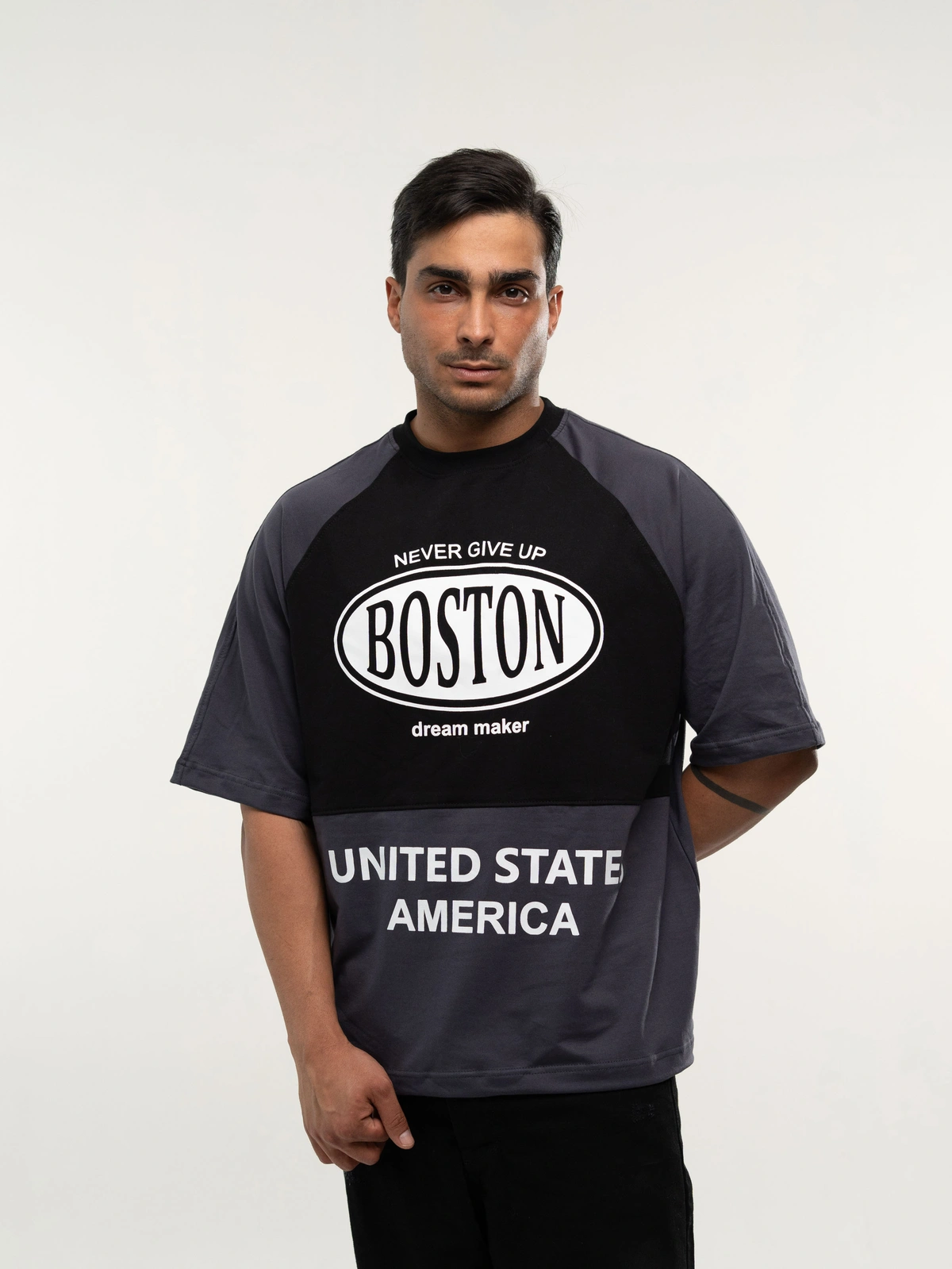 تیشرت دونخ BostonAmerica مشکی پک 3 عددی