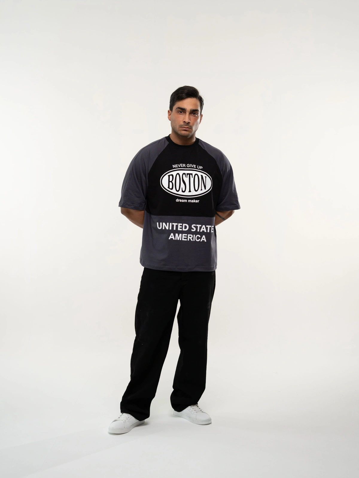 تیشرت دونخ BostonAmerica مشکی پک 3 عددی